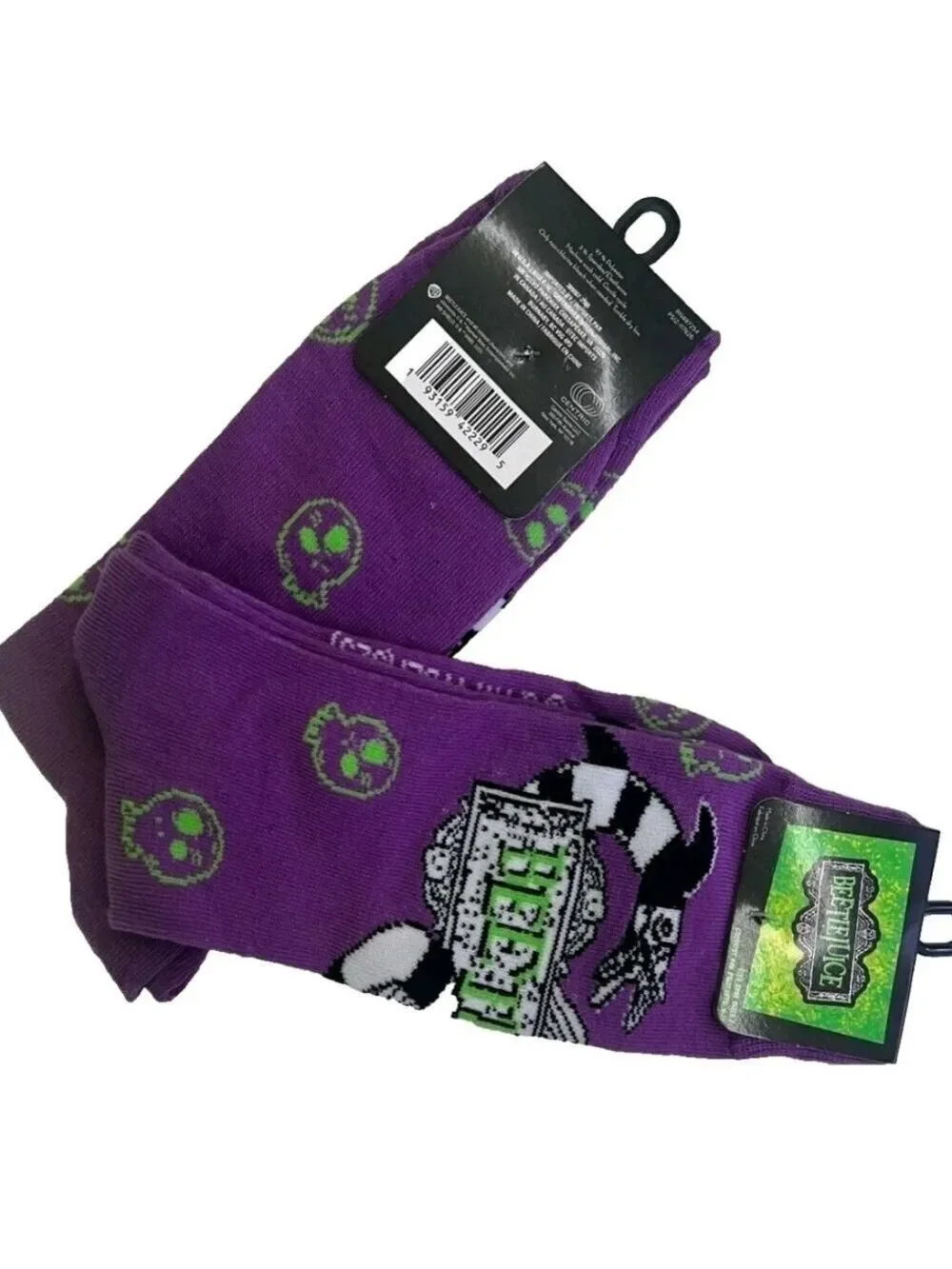 4/$25 Beetlejuice Novelty Crew Socks Halloween Socks New